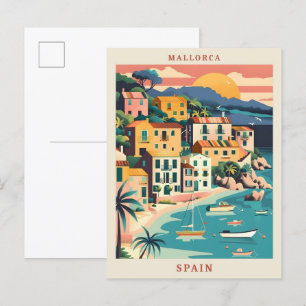 Mallorca Spanien Kunst Elegant Vintage Reise Postkarte