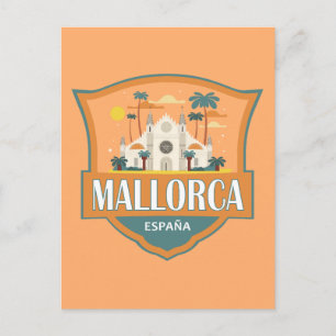 Mallorca Spanien Reisen Retro Abzeichen Postkarte