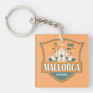 Mallorca Spanien Reisen Retro Abzeichen Schlüsselanhänger