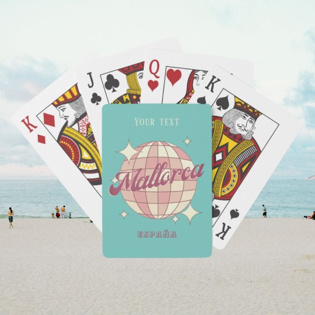Mallorca Spanien Rosa Blauer Sommerurlaub Spielkarten (Von Creator hochgeladen)