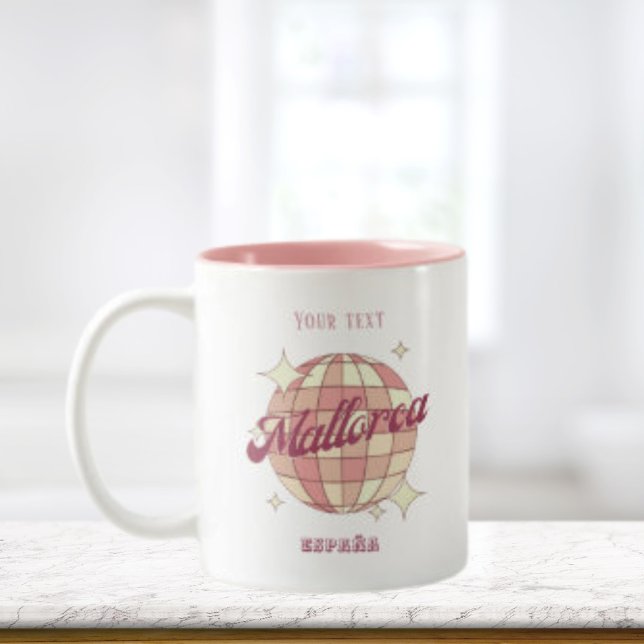 Mallorca Spanien Rosa Sommerurlaub Zweifarbige Tasse (Von Creator hochgeladen)