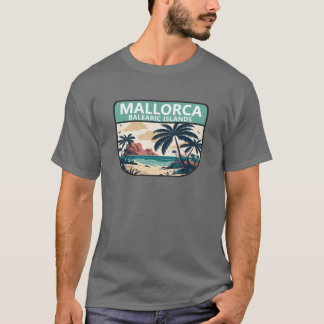 Mallorca Spanien Strand Retro-Emblem Mädchen T-Shirt