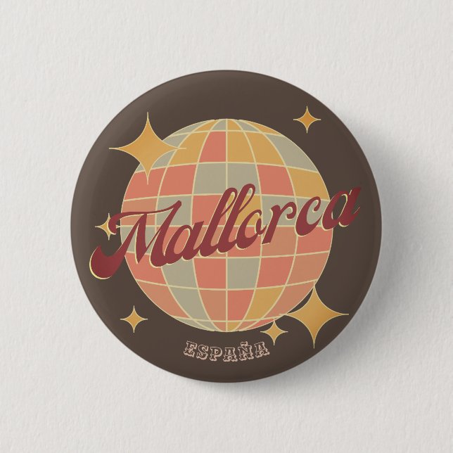 Mallorca Spanien Urlaub Souvenir Retro Button (Vorderseite)