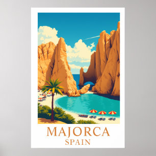 Mallorca Spanien Vintage Reise Mittelmeer Kunst Poster