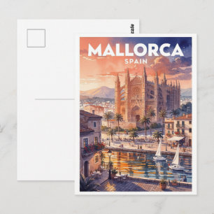 Mallorca Spanien Vintage Reise Postkarte