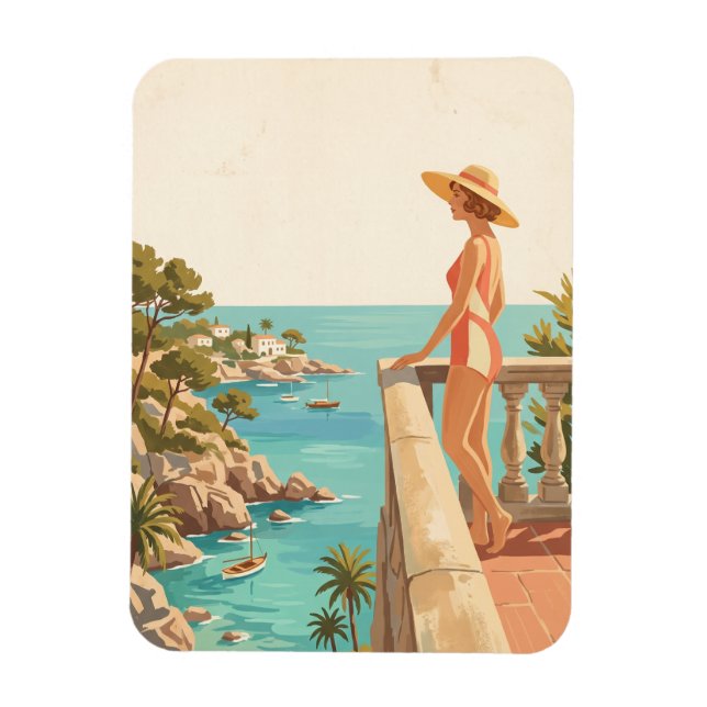 Mallorca Spanien Vintage Reise Spanische Küste Magnet (Vertikal)
