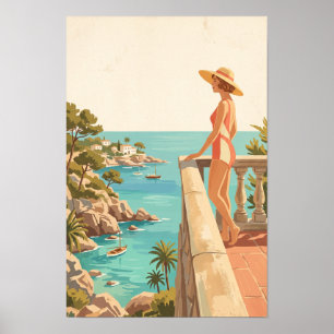 Mallorca Spanien Vintage Reise Spanische Küste Poster