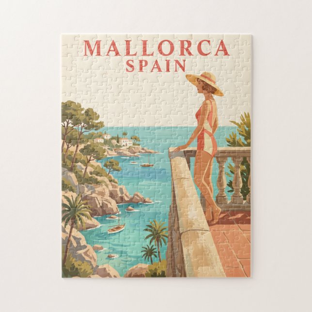 Mallorca Spanien Vintage-Reisepuzzle Puzzle (Vertikal)