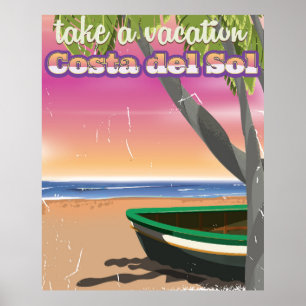Mallorca, Spanien Vintage-Strandurlaub Poster