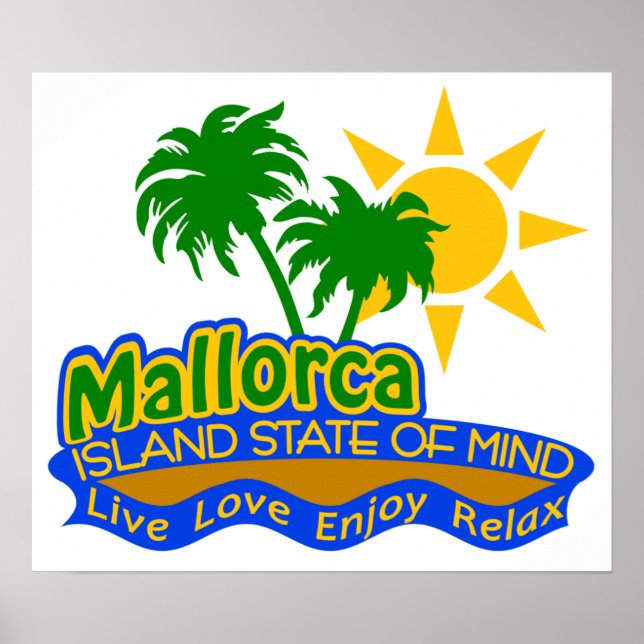 Mallorca Staat eines Mind-Posters Poster (Vorne)