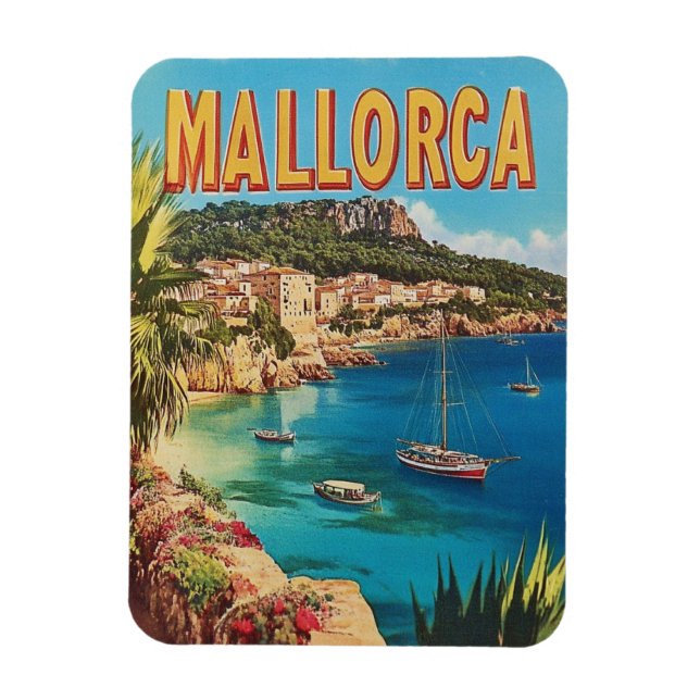 Mallorca Vintag Magnet (Vertikal)