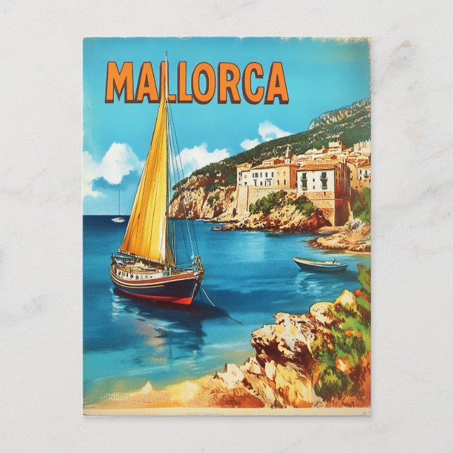 Mallorca Vintag Postkarte (Vorderseite)