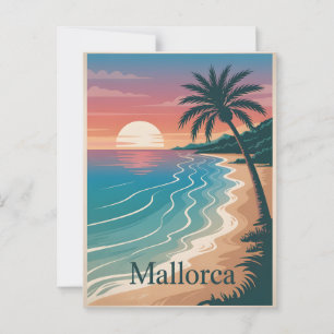 Mallorca Vintage Minimalistisch Postkarte