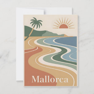 Mallorca Vintage minimalistisch Postkarte