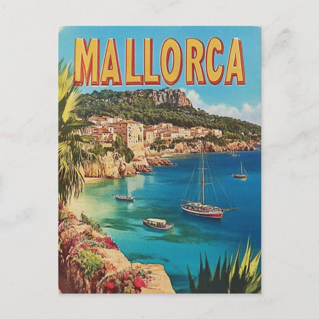 Mallorca Vintage Postkarte (Vorderseite)