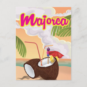Mallorca Vintage-Reiseposter. Postkarte
