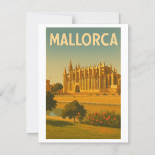Mallorca Vintage Retro Kathedrale Postkarte