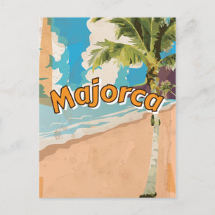 Mallorca Vintager Urlaub Poster Postkarte
