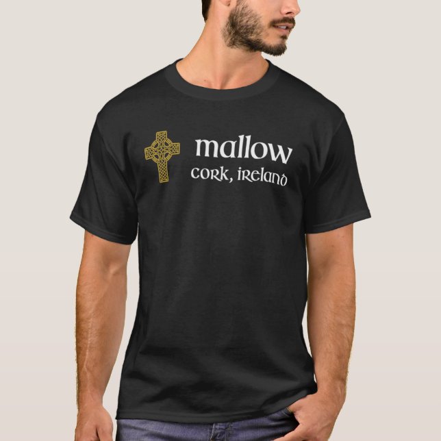 Mallow Cork Celtic Cross Irland Gaelic & Hurling T-Shirt (Vorderseite)