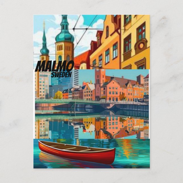 Malmo Print Malmo Zuhause Décor Schweden Art Print Postkarte (Vorderseite)