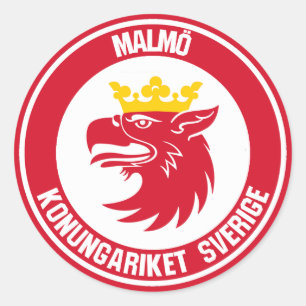 Malmö Round Emblem Runder Aufkleber