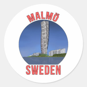 Malmö Schweden Runder Aufkleber