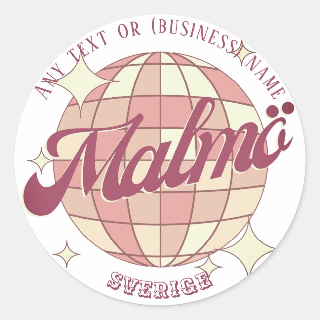 Malmö Schweden Schweden Schweden Dekor Eurovision  Runder Aufkleber (Vorderseite)