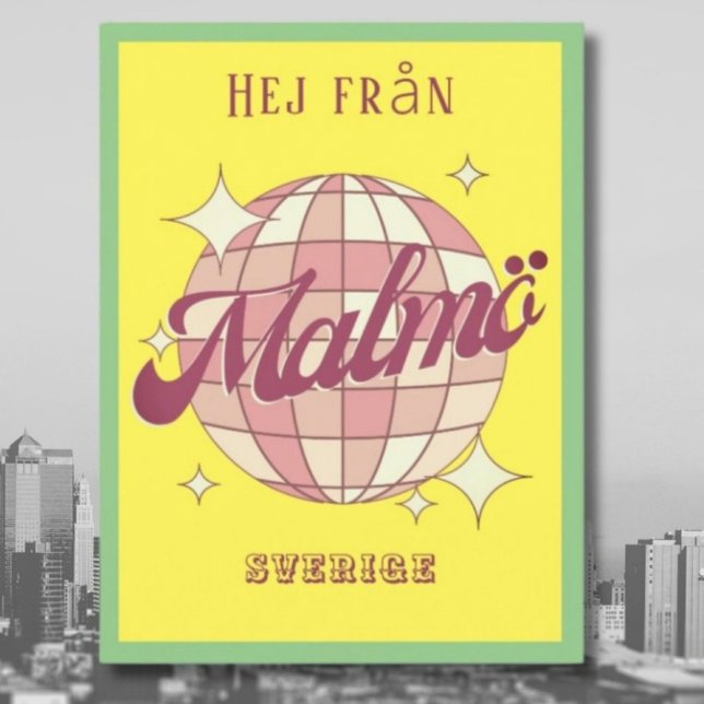 Malmö Schweden Sverige Retro farbige Postkarte (Von Creator hochgeladen)