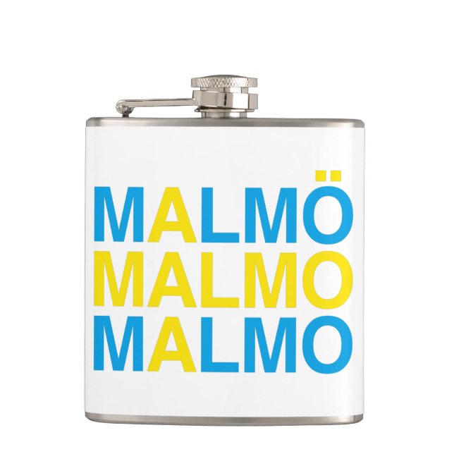 MALMO Schwedische Flagge Flachmann (Vorderseite)