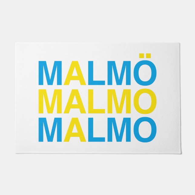 MALMO Schwedische Flagge Fußmatte (Vorderseite)