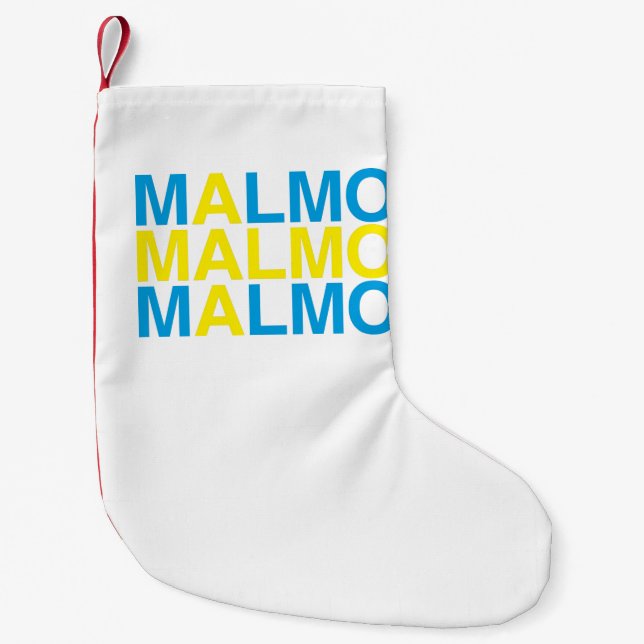 MALMO Schwedische Flagge Kleiner Weihnachtsstrumpf (Vorderseite)