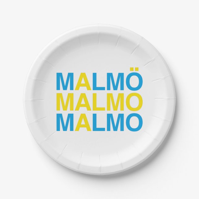 MALMO Schwedische Flagge Pappteller (Vorderseite)