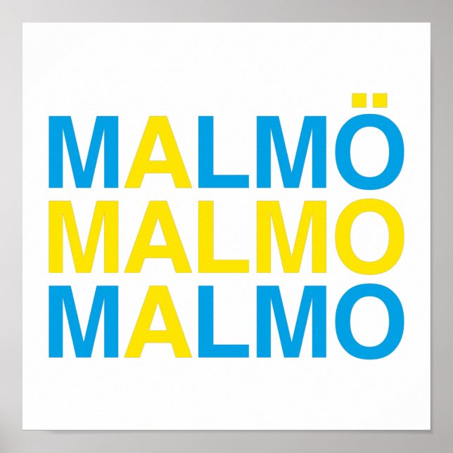 MALMO Schwedische Flagge Poster (Vorne)