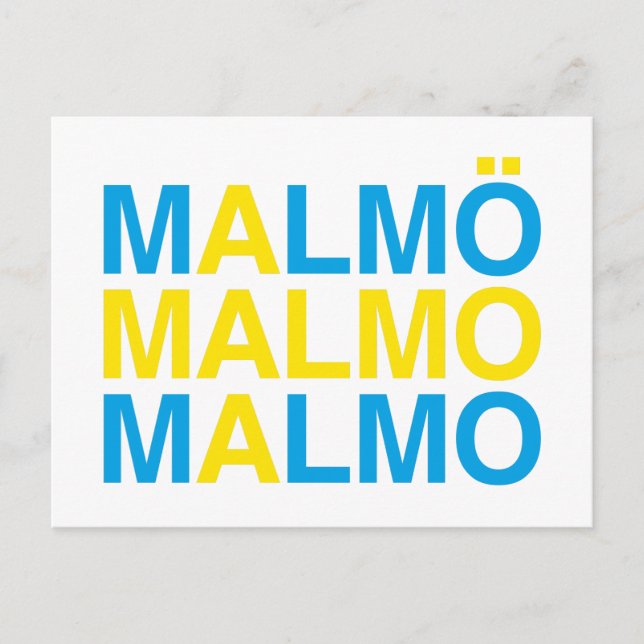 MALMO Schwedische Flagge Postkarte (Vorderseite)
