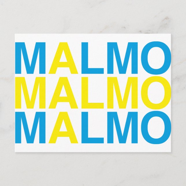 MALMO Schwedische Flagge Postkarte (Vorderseite)