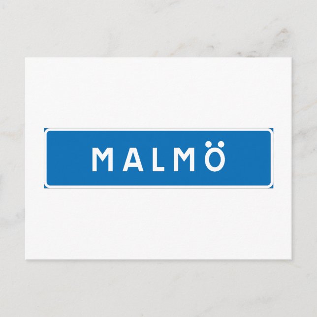 Malmo, schwedisches Straßenschild Postkarte (Vorderseite)