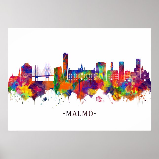 Malmo Sweden Skyline Poster (Vorne)