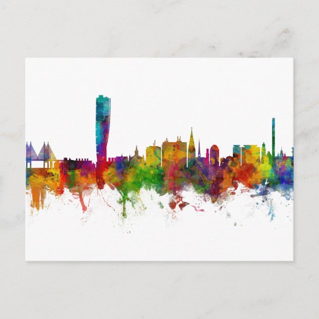 Malmo Sweden Skyline Postkarte (Vorderseite)