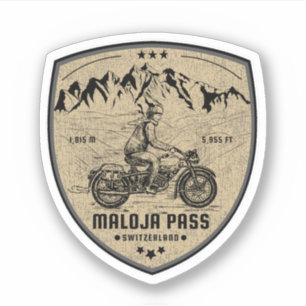 Maloja Pass Schweizer Alpen - Motorrad-Tour Aufkleber
