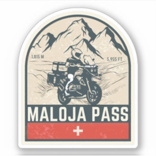 Maloja Pass Schweizer Alpen Motorradtour Aufkleber