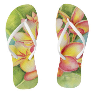 Malorie Arisumi plumeria WasserfarbenSlipper Flip Flops