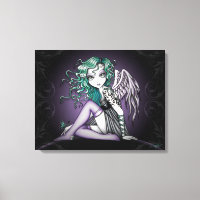 "Malory" Niedliche Grüne Tattoo Angel Canvas Print