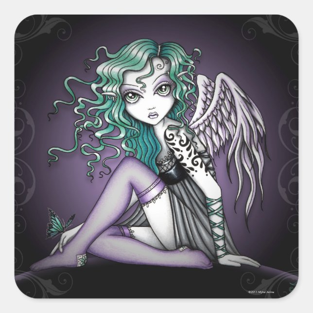 "Malory" Violet Tattoo Angel Stickers (Vorderseite)