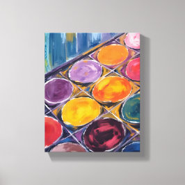 Malpalette | Aquarellkünstler beim Malen Leinwanddruck