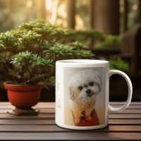 Malshi Hund mit Text-Kaffee-Tasse