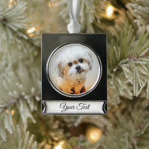 Malshi-Weihnachtsbanner-Ornament in Silberton Banner-Ornament Silber