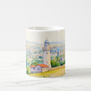 Malstilbild des Leuchtturms von Paphos, Zypern Kaffeetasse