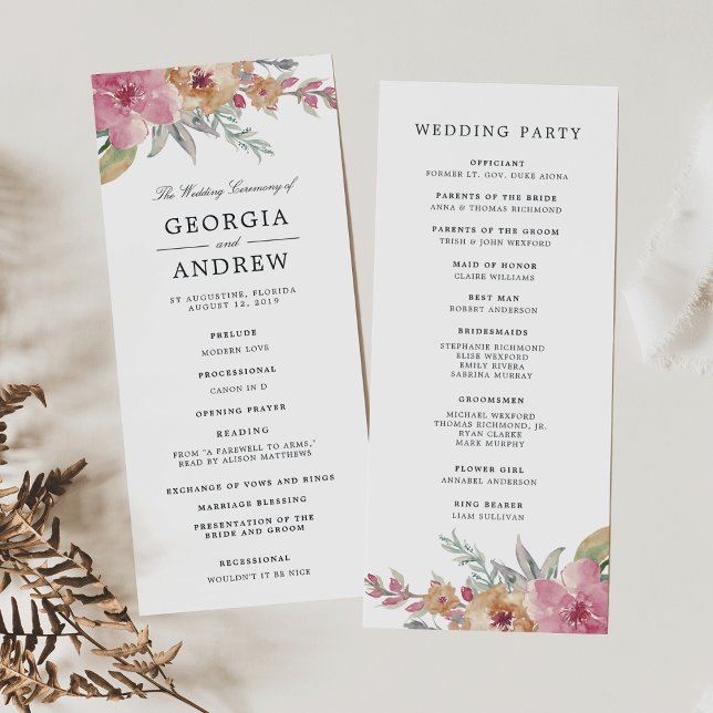 Malt bloms Hochzeitsprogramm Programm (Von Creator hochgeladen)