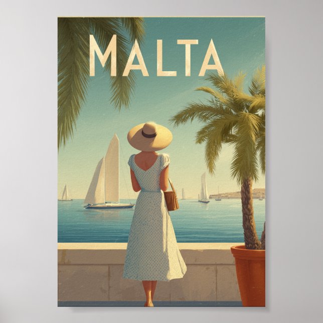 Malta 50er Jahre Vintage Poster (Vorne)