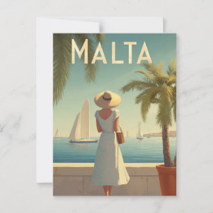 Malta 50er Jahre Vintage Postkarte